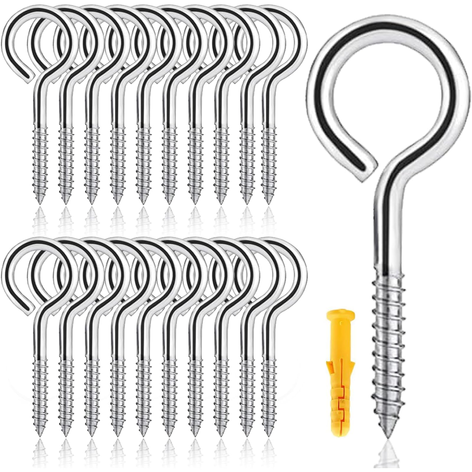 Viti a occhiello in acciaio inox 304, 20 pezzi, con occhielli a vite M3-40 mm