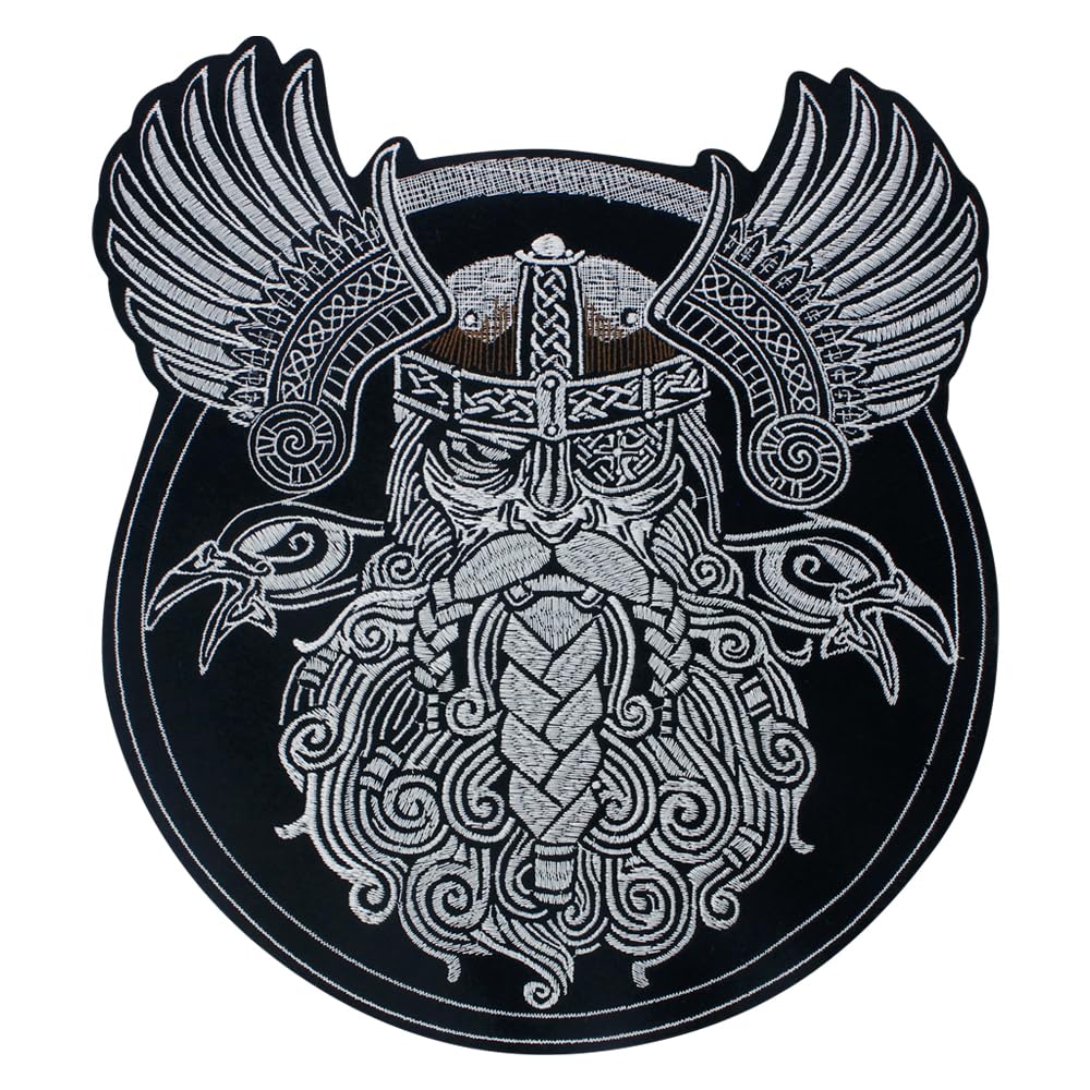 GTDoitt Viking Odin 'S Shield Big Patch Bordir Iron On Patches Kafir Costumes Tactical War God Backpack MC Biker Jacket Tag (A 1PC)