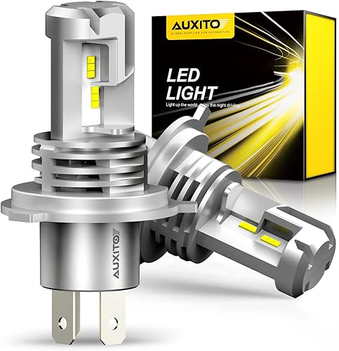 Miniatura 1 de AUXITO Bombillas LED H4, 15000LM por juego, 400% más brillantes, 9003 HB2, 6500 K, blanco frío para reemplazo halógeno, Plug and Play, paquete de 2