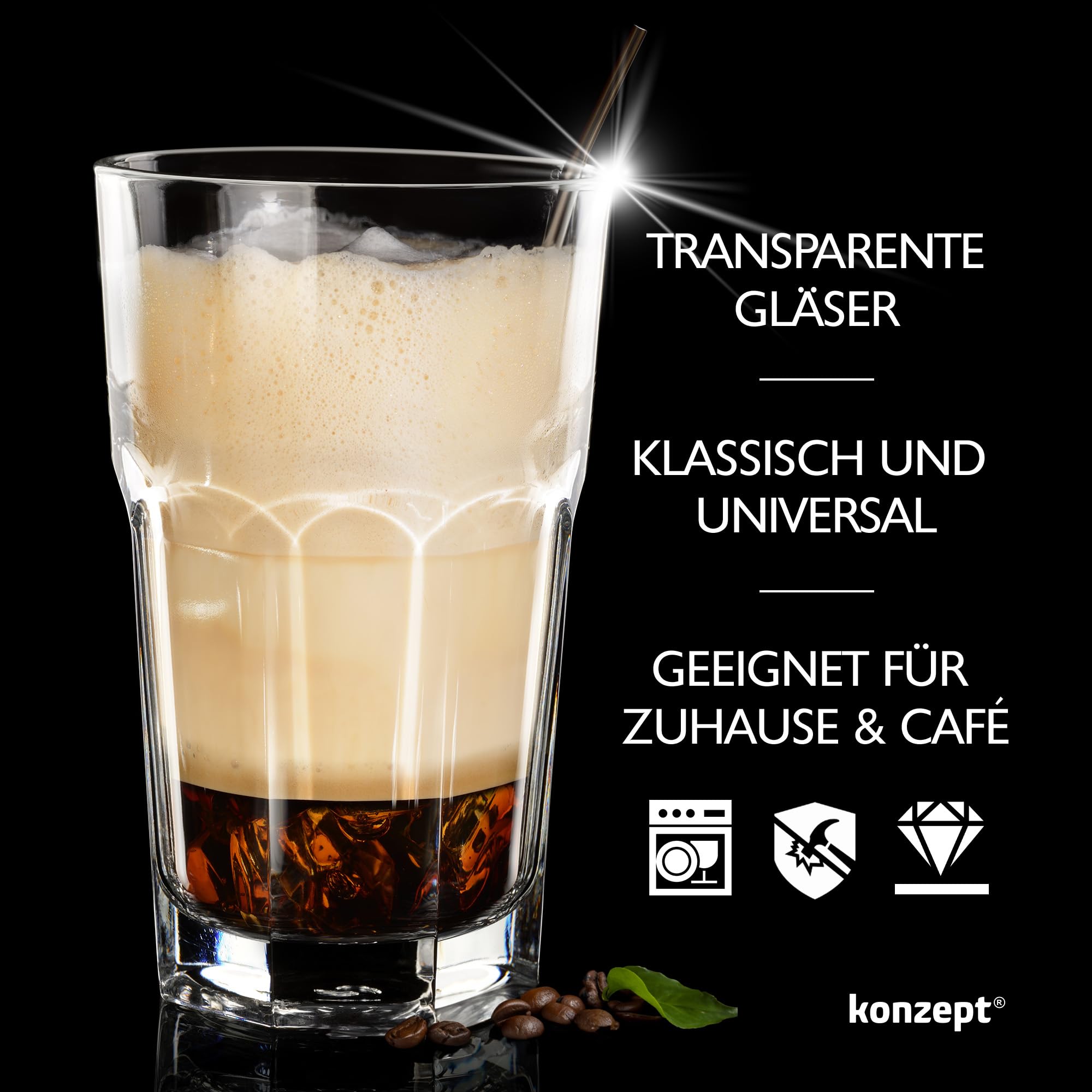Lot De 6 Verres à Long Drink Striés 370 Ml - Verres Whisky Bière Cocktail - Lave-Vaisselle