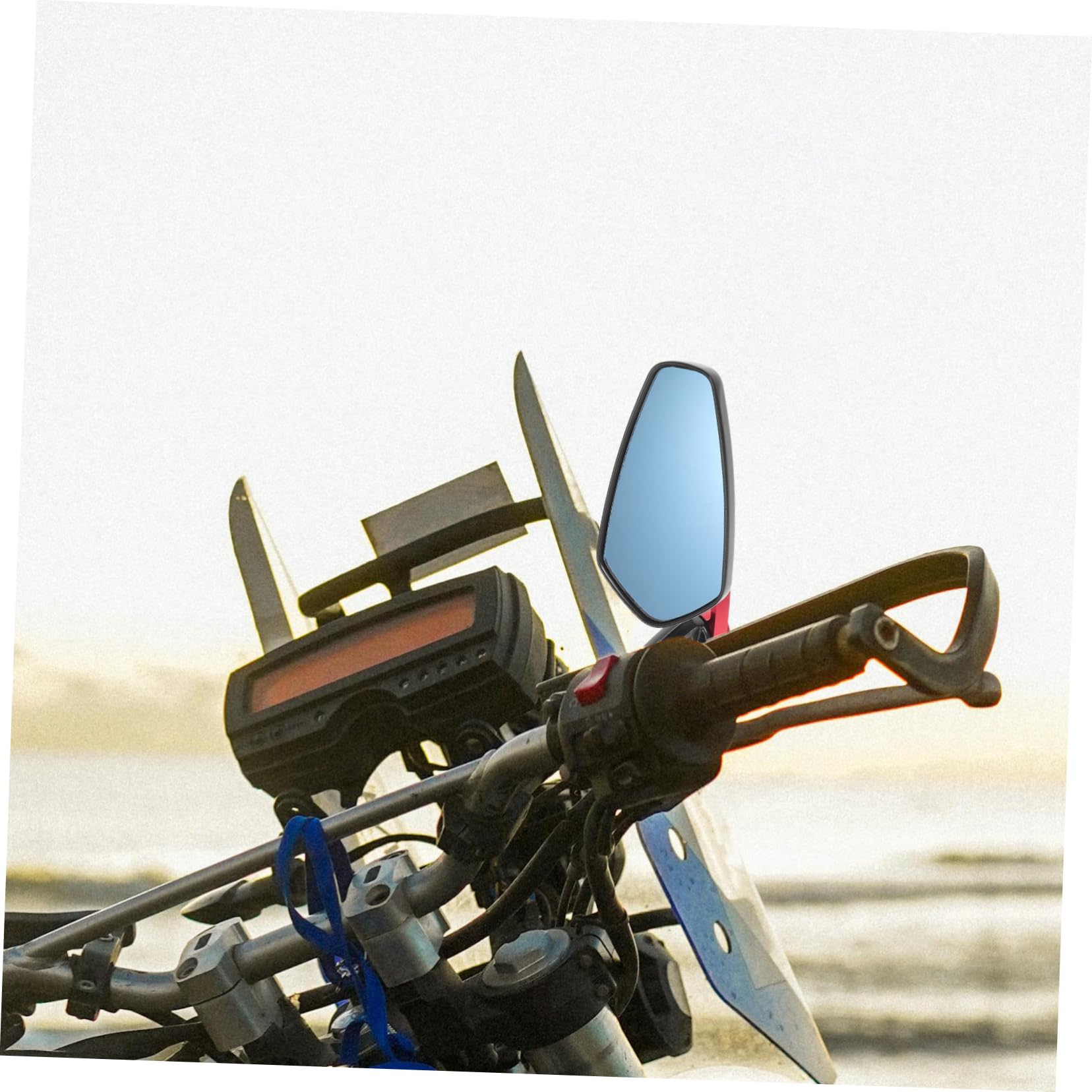 PRETYZOOM Specchietto Retrovisore Visibilità Migliorata per Motocicletta e Scooter, Lega di Alluminio, Angolo Regolabile, per Manubrio 22mm