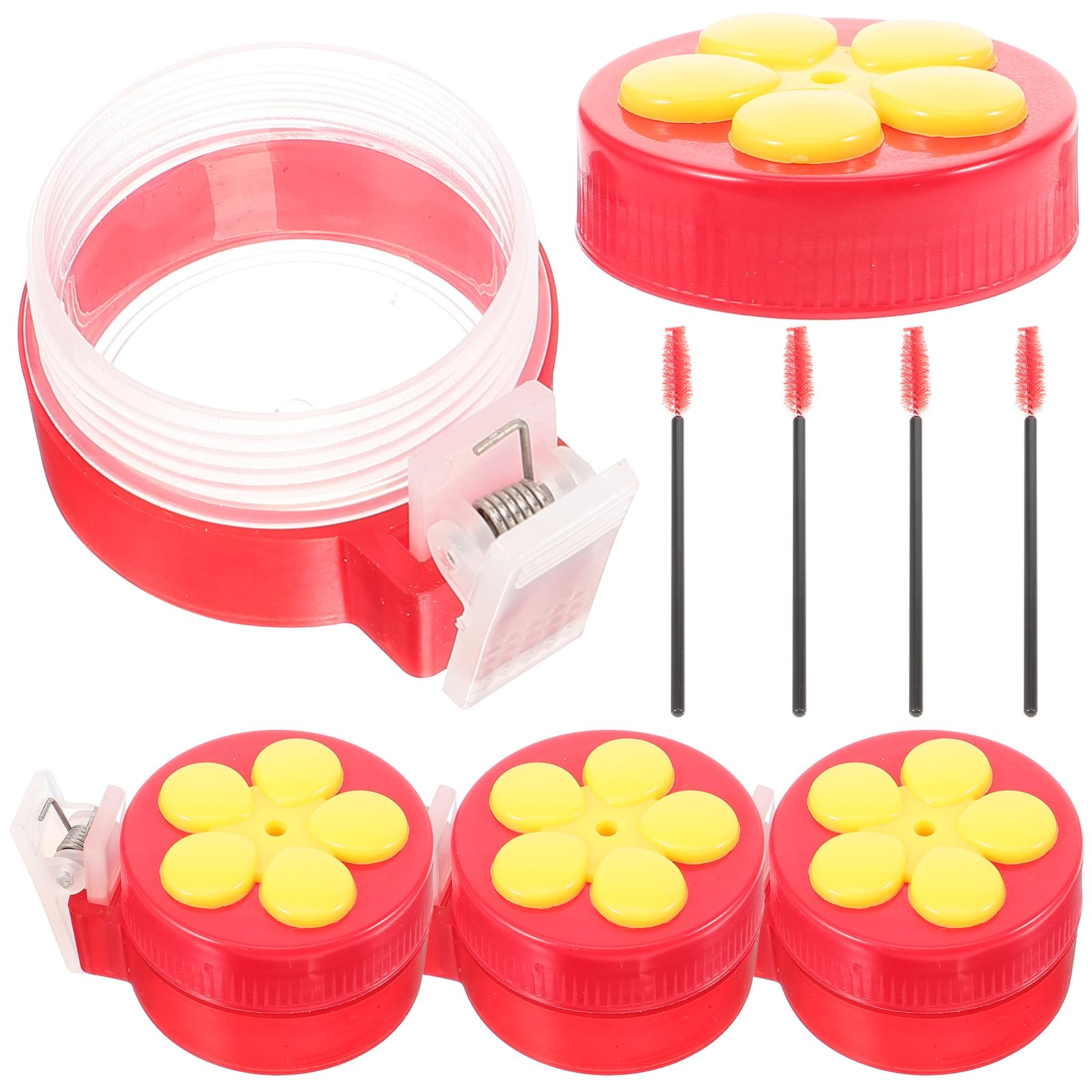 Sosoport 4 Set mangiatoia per uccelli bird feeder gazebo all'aperto palo al di fuori grucce gabbia contenitori mangiatoie per uccelli da giardino mangiatoie per uccelli creative plastica