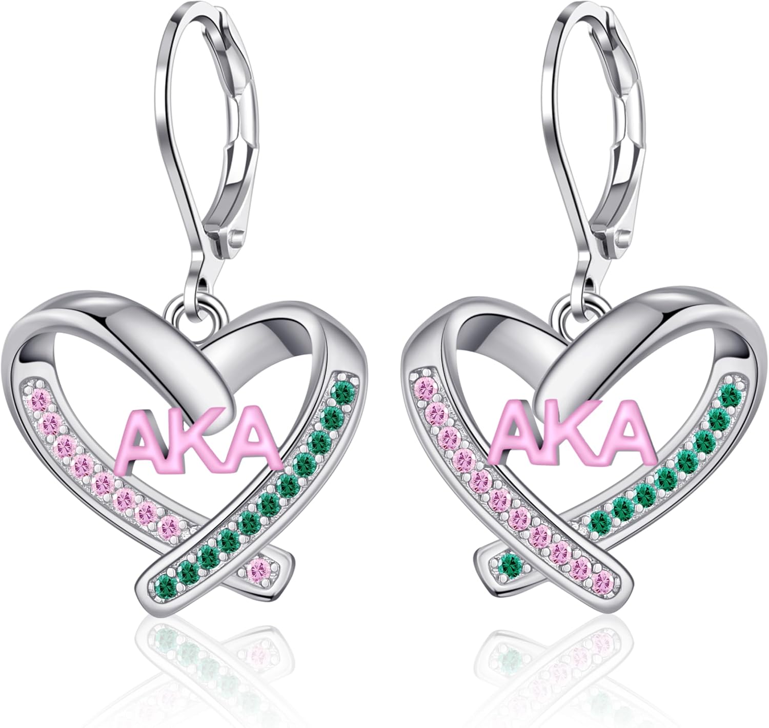 Aka Sorority Earrings Gifts for Women Pink and Green Earrings Aka Jewelry for Women