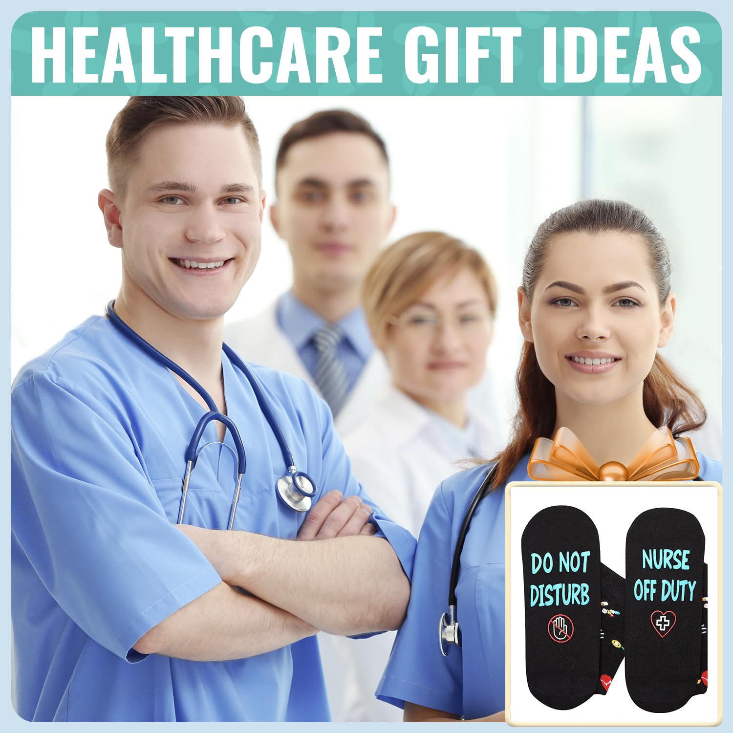 HAPPYPOP Nurse Doctor Vet Tech Gifts - Ophthalmologist Cancer Gift, Drs Day Nurse Week Socks