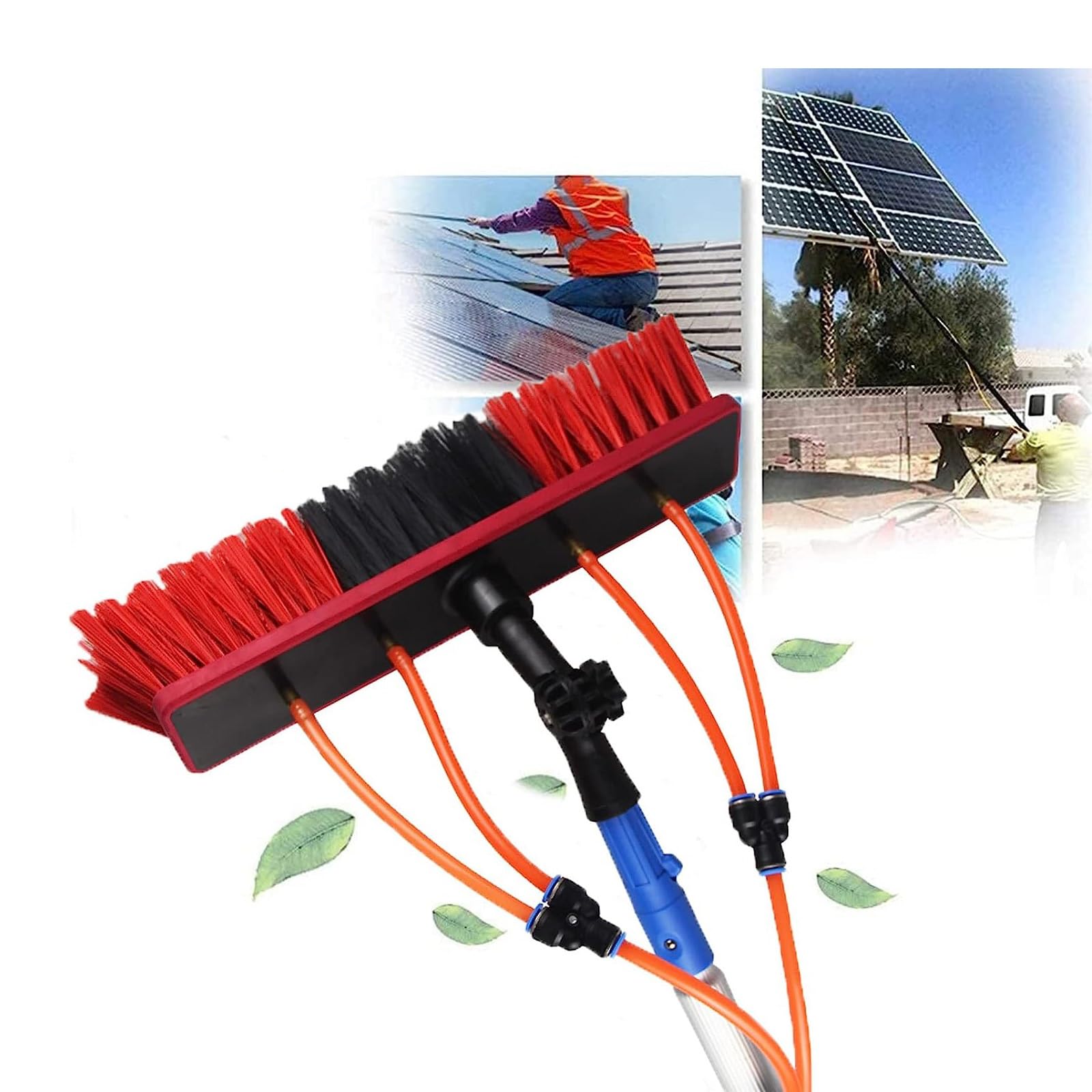 Perche télescopique de nettoyage de vitres 10m avec brosse pour panneau solaire
