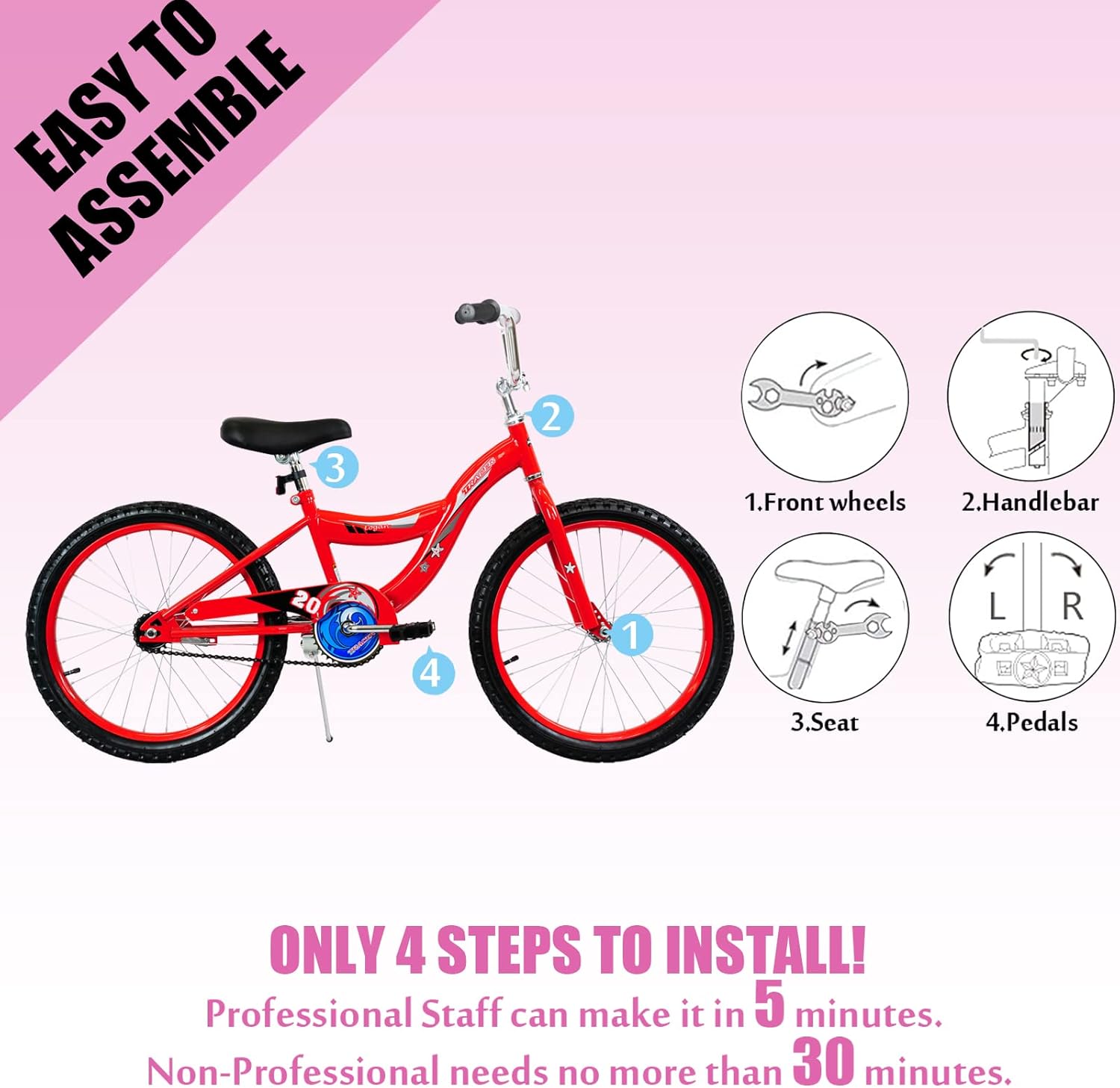 Tracer 16/20 Inch Boy's Bike for Kids, Multiple Color Options Available, Removable Training Wheels, BMX Design, Designed for Growth, Durable Construction