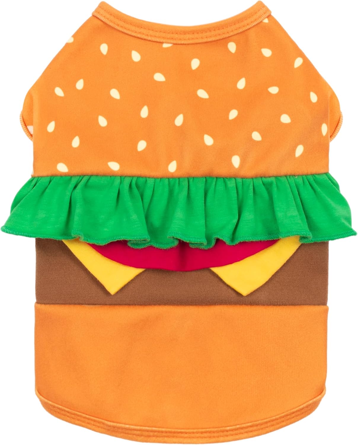 Fitwarm Disfraz de Hamburguesa para Perro Pequeño, Naranja, Mediano