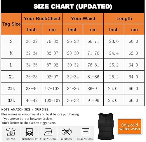 Miniatura 6 de SHAPERIN - Chaleco de neopreno para hombre, faja reductora efecto sauna, estilo camiseta sin mangas con zíper y dos cinturones