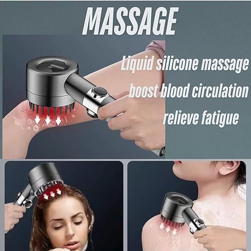 Miniatura 3 de Cabezal de ducha de iones con filtro de mano, masajeando la superficie, flujo de agua de alta presión, como spa, cabezal de ducha con filtro de agua