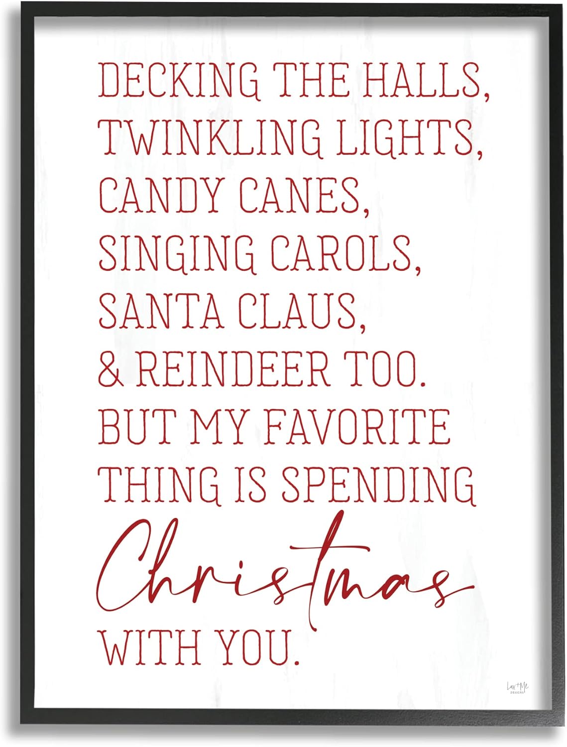 Stupell Industries Loving Christmas Typography Quote Romantic Red Text, Design by Lux + Me Designs