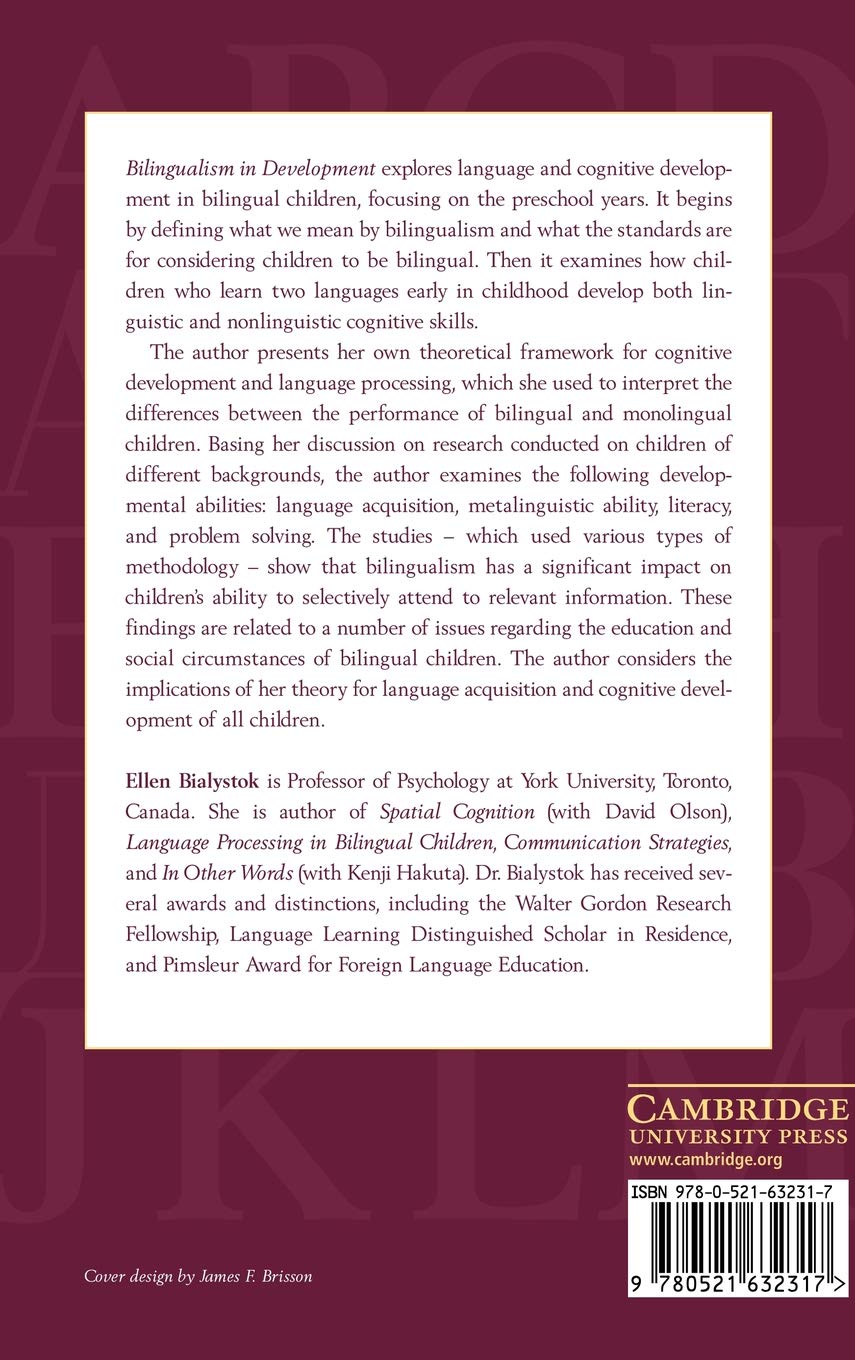 Bilingualism in Development: Language, Literacy, and Cognition