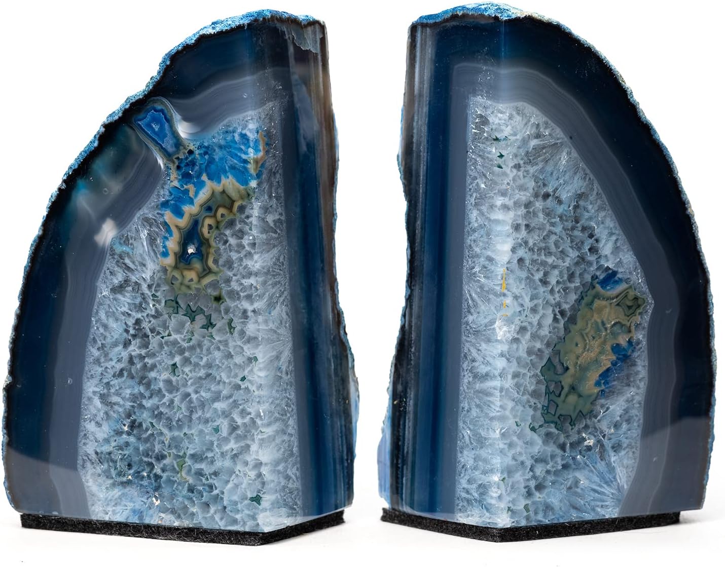 Agate Bookend Plus Includes Felt Bottom (6-8 lb, Blue)