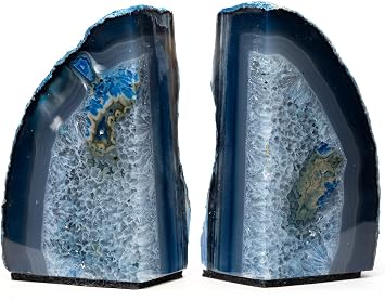 Agate Bookend Plus Includes Felt Bottom 6-8 lb, Blue