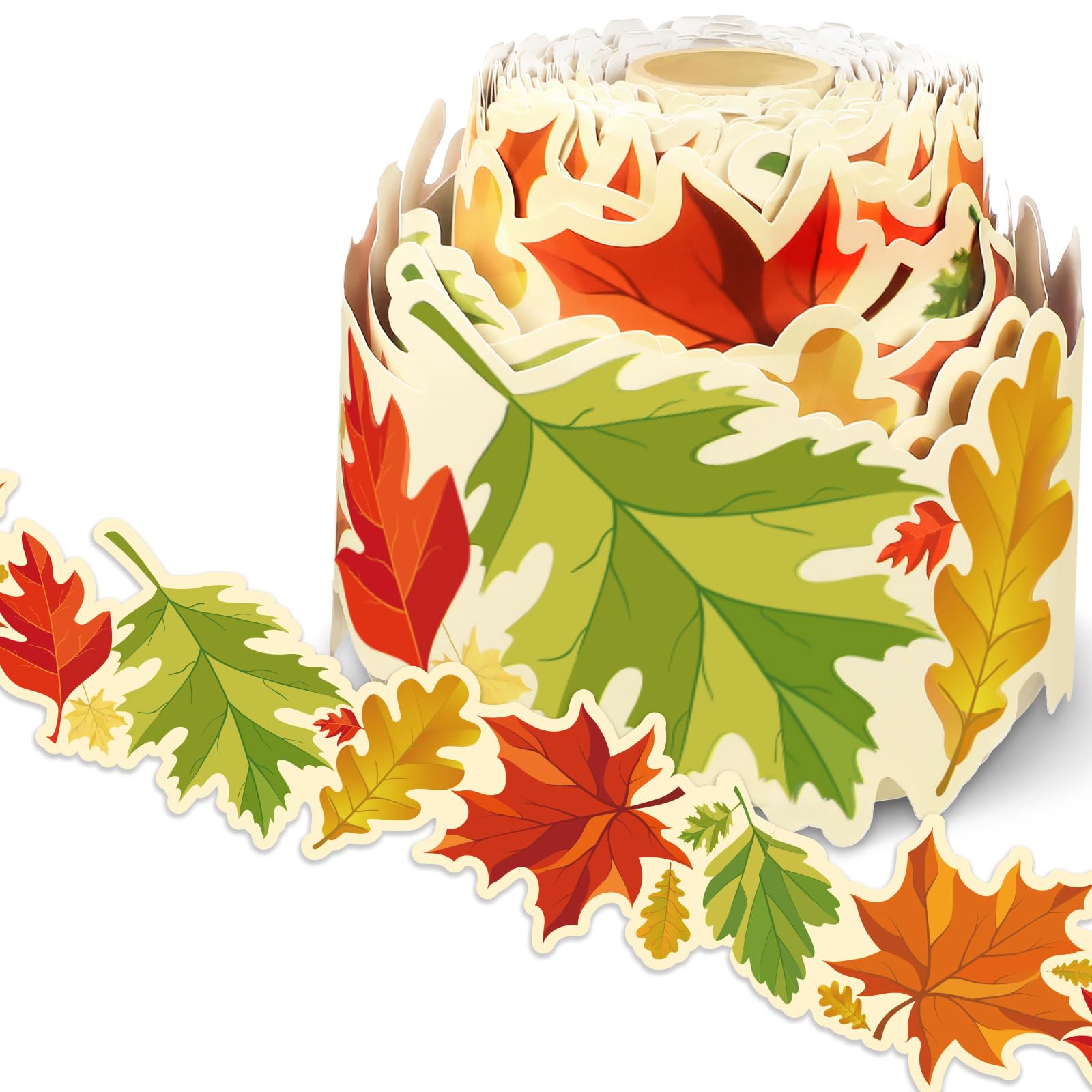 Panelee Thanksgiving Fall Maple Leaves Border 68.9 Feet Bulletin Board Border Butterflies Flowers Bee Space Inspirational Cute Decor for Classroom