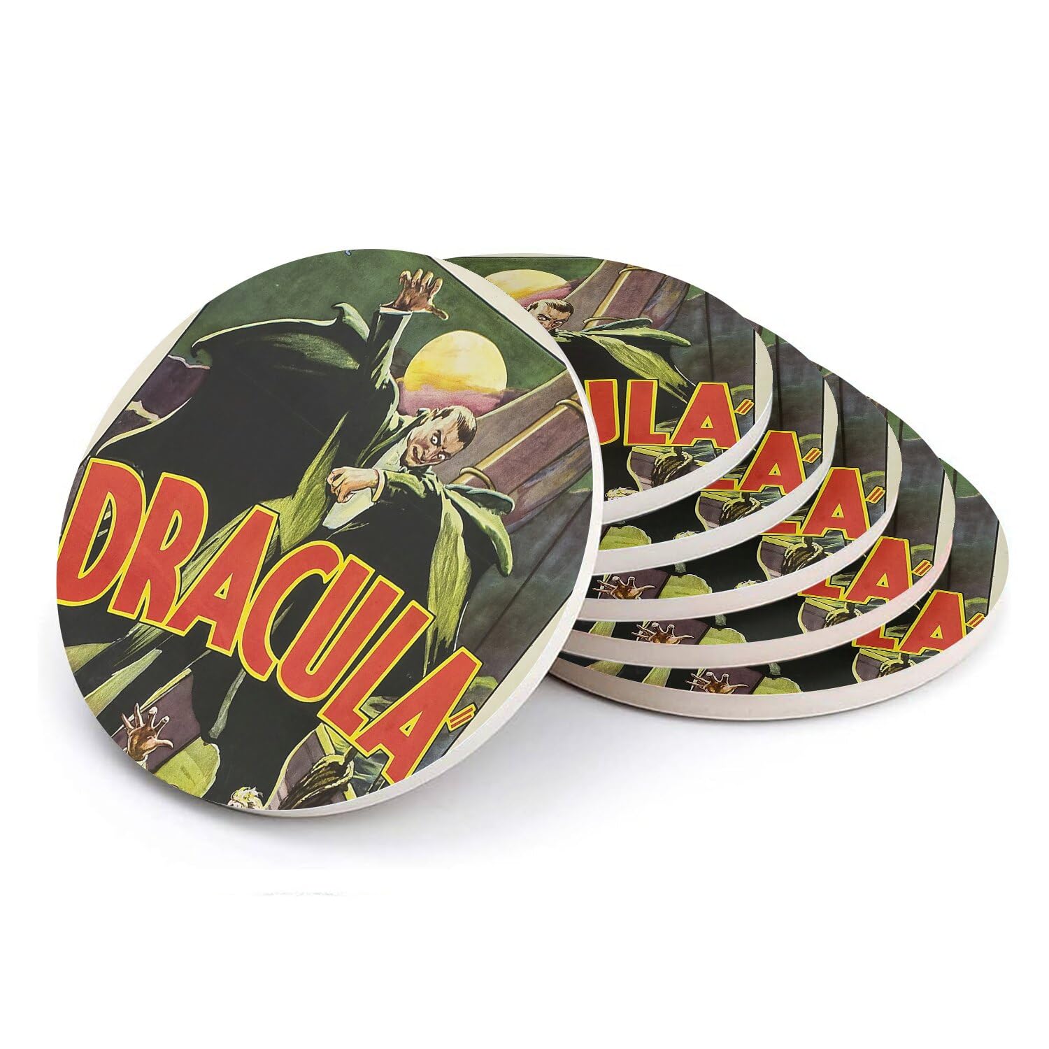 Sous-verre céramique Dracula cinéma vintage rétro pour déco de table