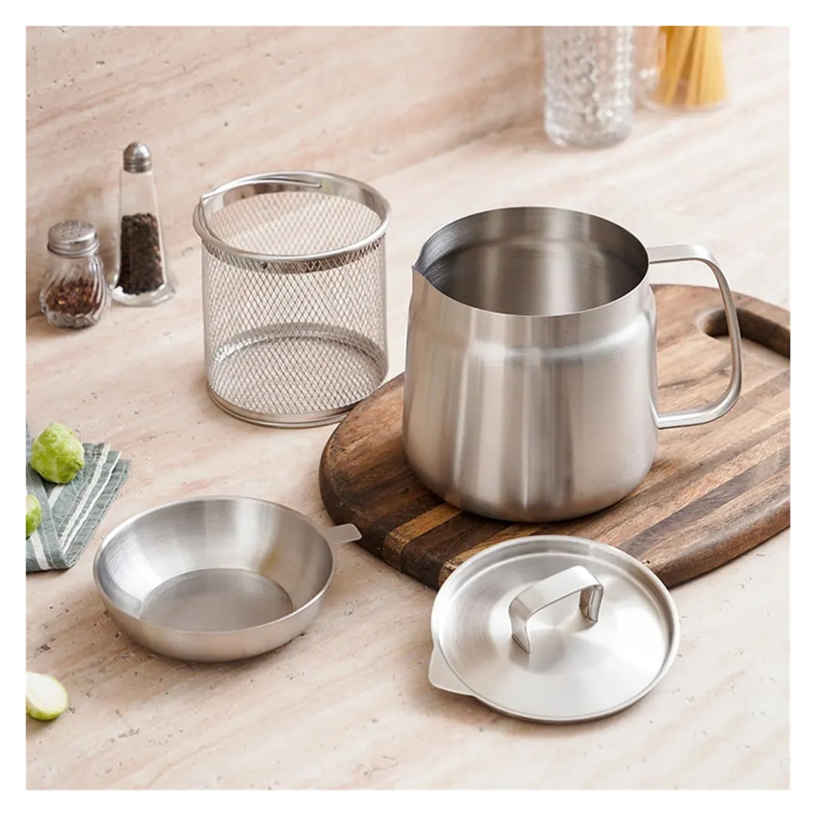 Almacenamiento De Gran Capacidad Del Contenedor Aceite Cocina Acero Inoxidable 304 Seguridad FáCil Limpieza