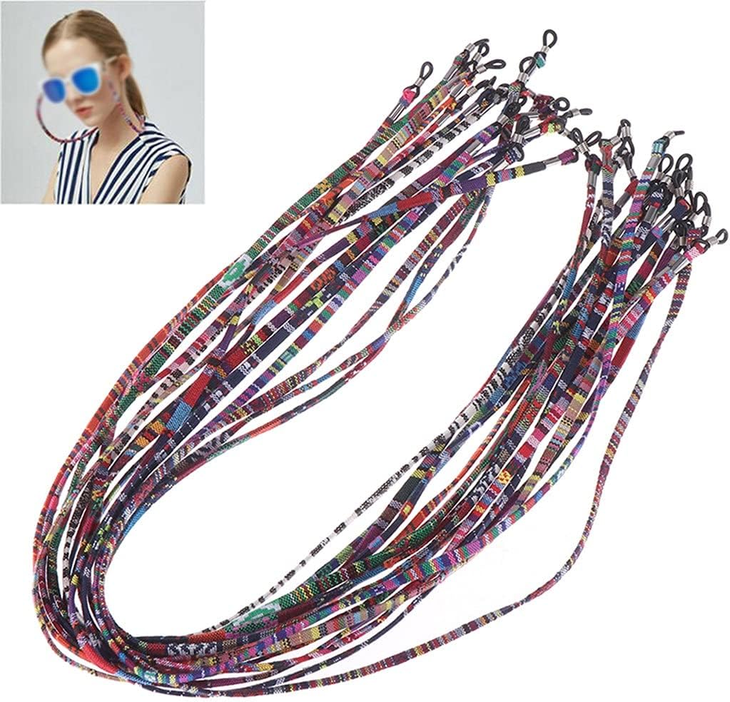 Cotton Neck String Cord Retainer Strap Eyewear Lanyard Holder 5mm Wide Retro Eyeglass Sunglasses with Good Silicone Loop