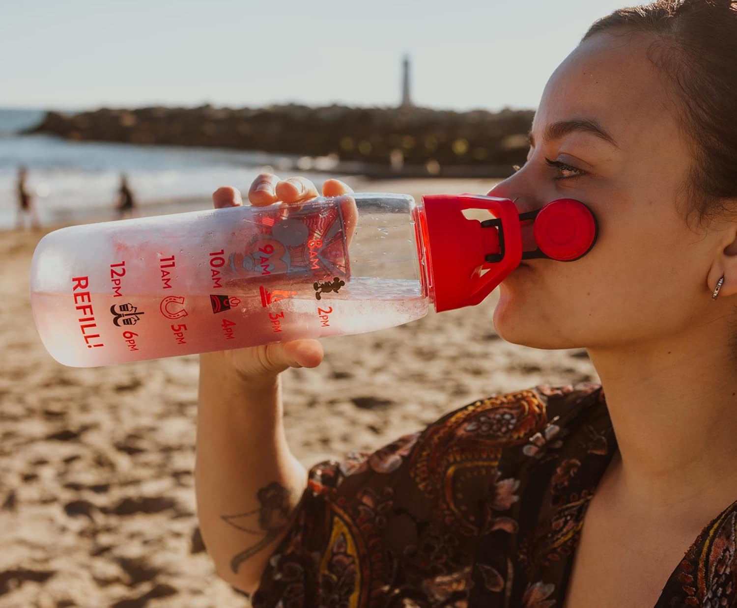 Silver Buffalo Disney 100 Mickey Mouse Hydration Tracker Schedule Water Bottle With Screw-On Lid, 28 Ounces - Image 7