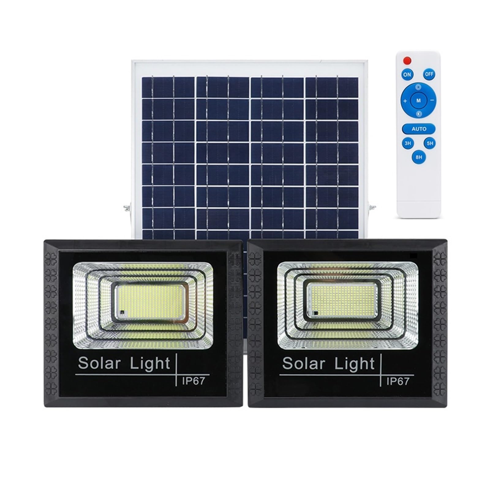 LLOOPK LED Flood Light, Solar Spotlights Lights Outdoor Led Reflector Powerful Waterproof Smart Lamp Projector Light(170LED)