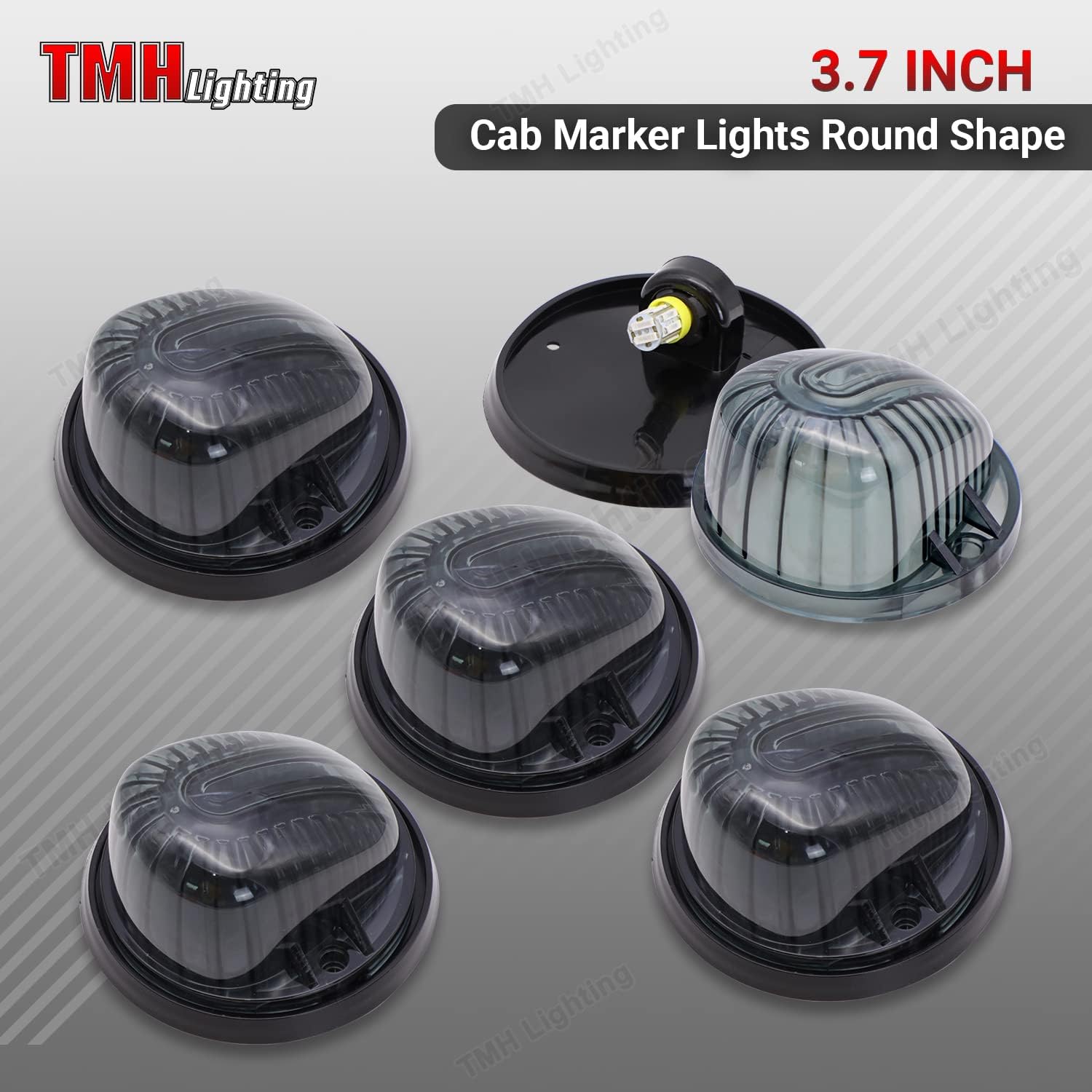 TMH 5 Pcs 3.3 Inch Smoked Lens + T10 Amber LED Cab Marker Roof Lights for C/K Chevrolet K30 Pickup Dually K10 K20 Suburban C10 Pickup K5 Blazer C70 C60 C50 1969-1987