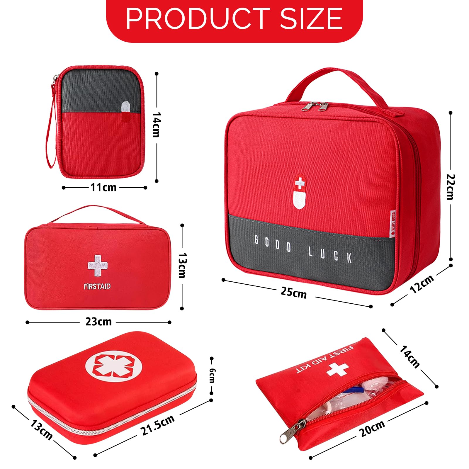 Bolsa Médica de Primeros Auxilios Portátil - Kit para Hogar, Oficina y Viajes - Gran Capacidad