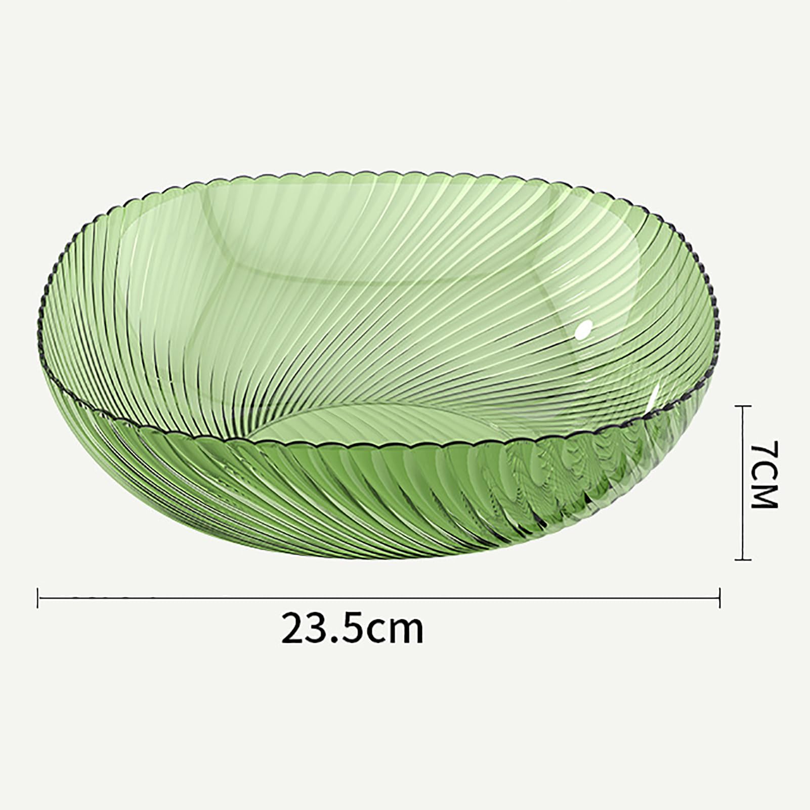 Ciotola per Frutta, 7 x 23,5 cm Ciotole da Portata in Plastica Ciotola Porta Frutta di Grande Capacità per Snack e Caramelle per La Cucina della Festa in Casa (Verde)