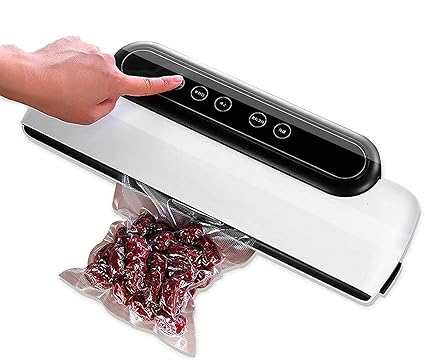 Kixre Vacuum Sealer Machine, Automatic Food Sealer Machine with 10pcs Bags, For Food Preservation, Led Indicator Lights, Dry & Moist Food Modes