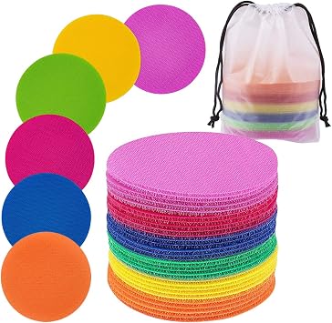 ZACI 30pcs Carpet Marker Spot, Colorful Floor Velcro Sit Dots Circles Carpet Spots Markers for Classroom Kindergarten