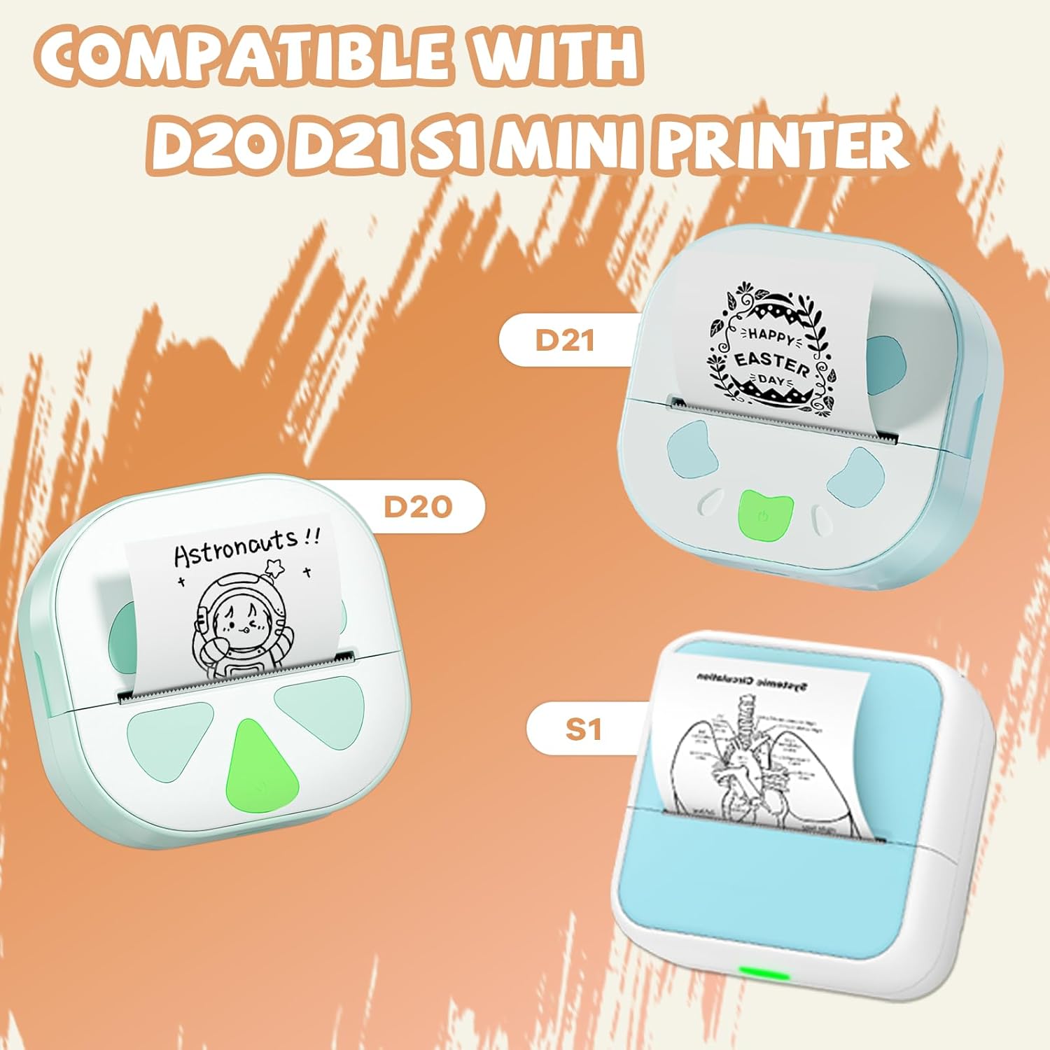 Self-Adhesive Thermal Paper, 57mm × 2.8m Mini Printer Papers Sticker Paper Thermal Printing Labels, Black on White, Compatible with D20, D21, S1 Mini Label Printers, 3 Rolls - Image 5