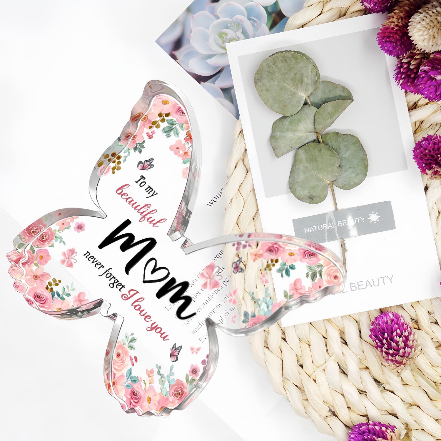Regalo Per Figlia: Targa Acrilica A Farfalla Con Messaggio Ispirazionale - Idea Regalo Per Compleanno, Festa Della Mamma, Natale Da Mamma E Papà