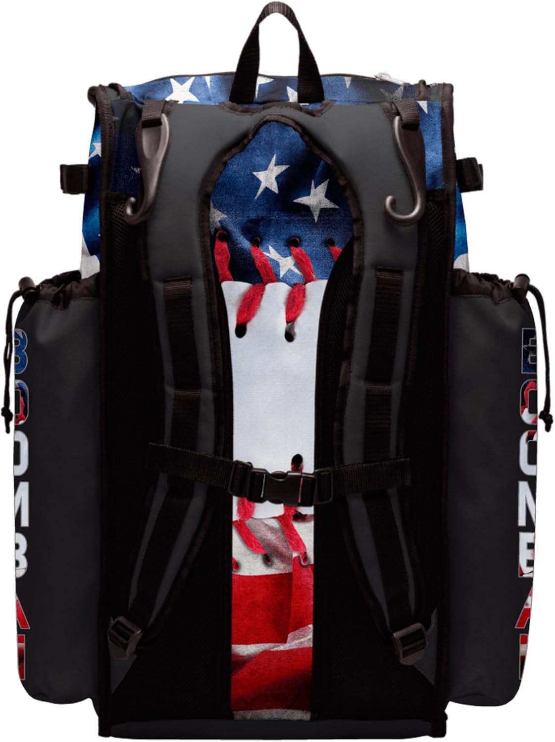 Boombah Superpack Bat Bag - Backpack Version (no wheels) - Holds 4 Bats - USA Baseball Represent Red/Royal Blue/White