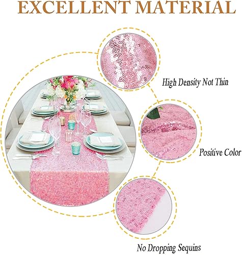 Vista 38 de Mantel para mesa rectangular con lentejuelas color champagne de 60 x 102 pulgadas de ShiDianyi Verde iridiscente