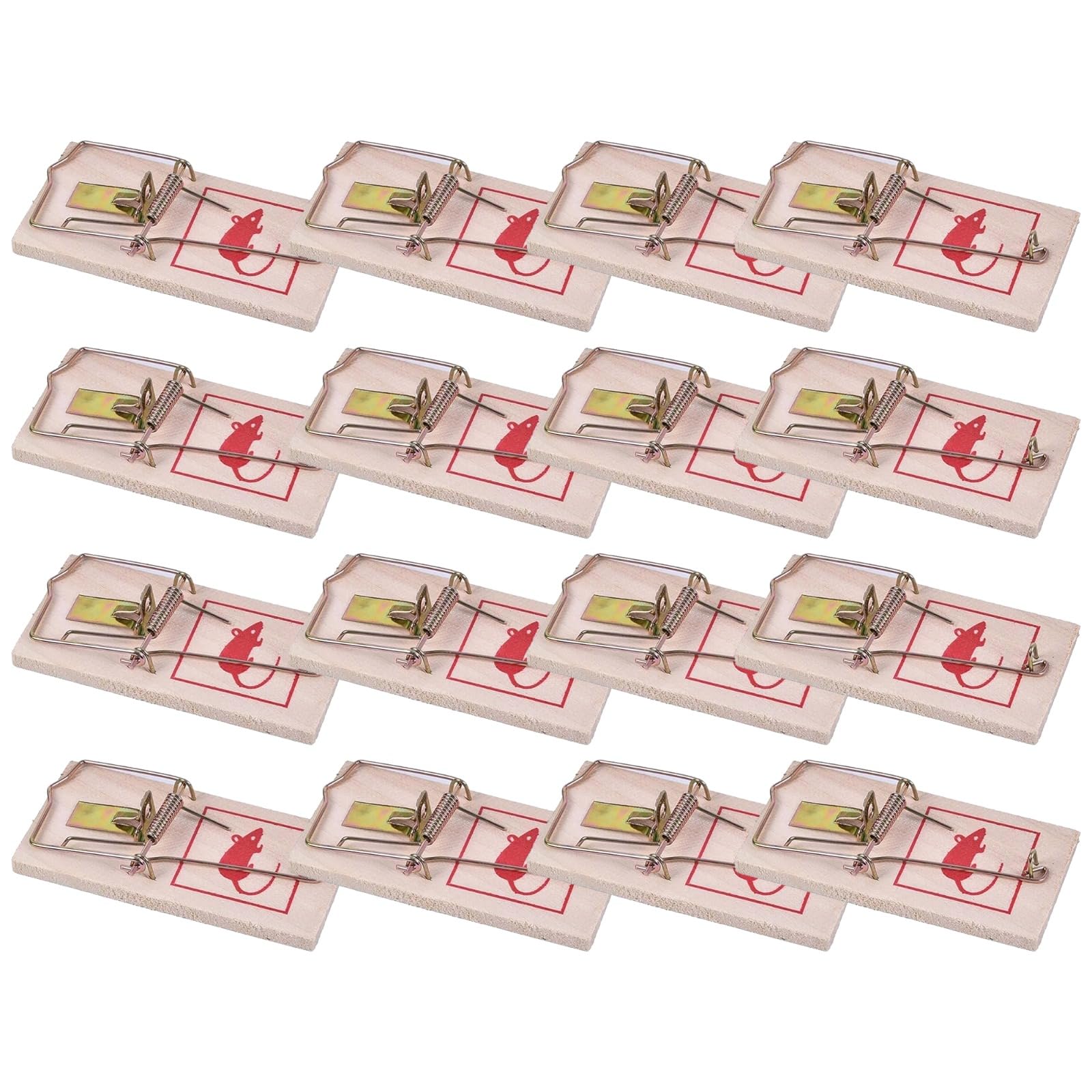 FAMBIZ Heavy-Duty Wooden Mouse Trap, Natural Wood Base, Metal Spring Clip, Eco-Friendly, Indoor And Outdoor Use, Easy To Set, Long-Lasting, Durable, Perfect For Home, Shop, Restaurant (16-pcs)