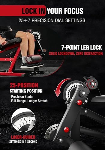 Miniatura 3 de Mikolo Leg Extension and Curl Machine, Adjustable Leg Curl Machine, Seated Leg Extension and Lying Curl Machine for Home Gym, Leg Workout Equipment