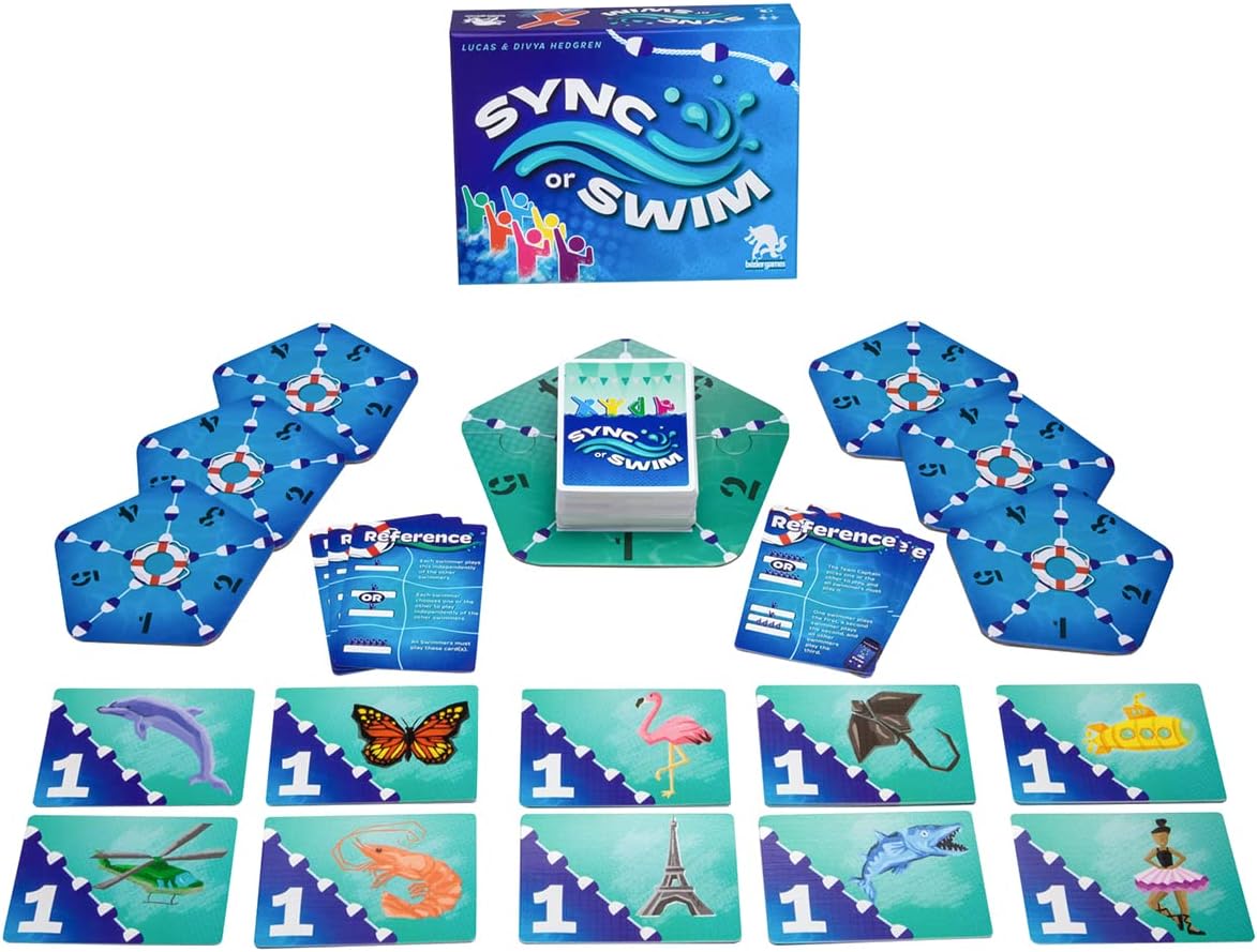 Bézier Games, Sync or Swim - Fast & Fun Strategic Card Game - for 2 to 4 Players, Ages 14+