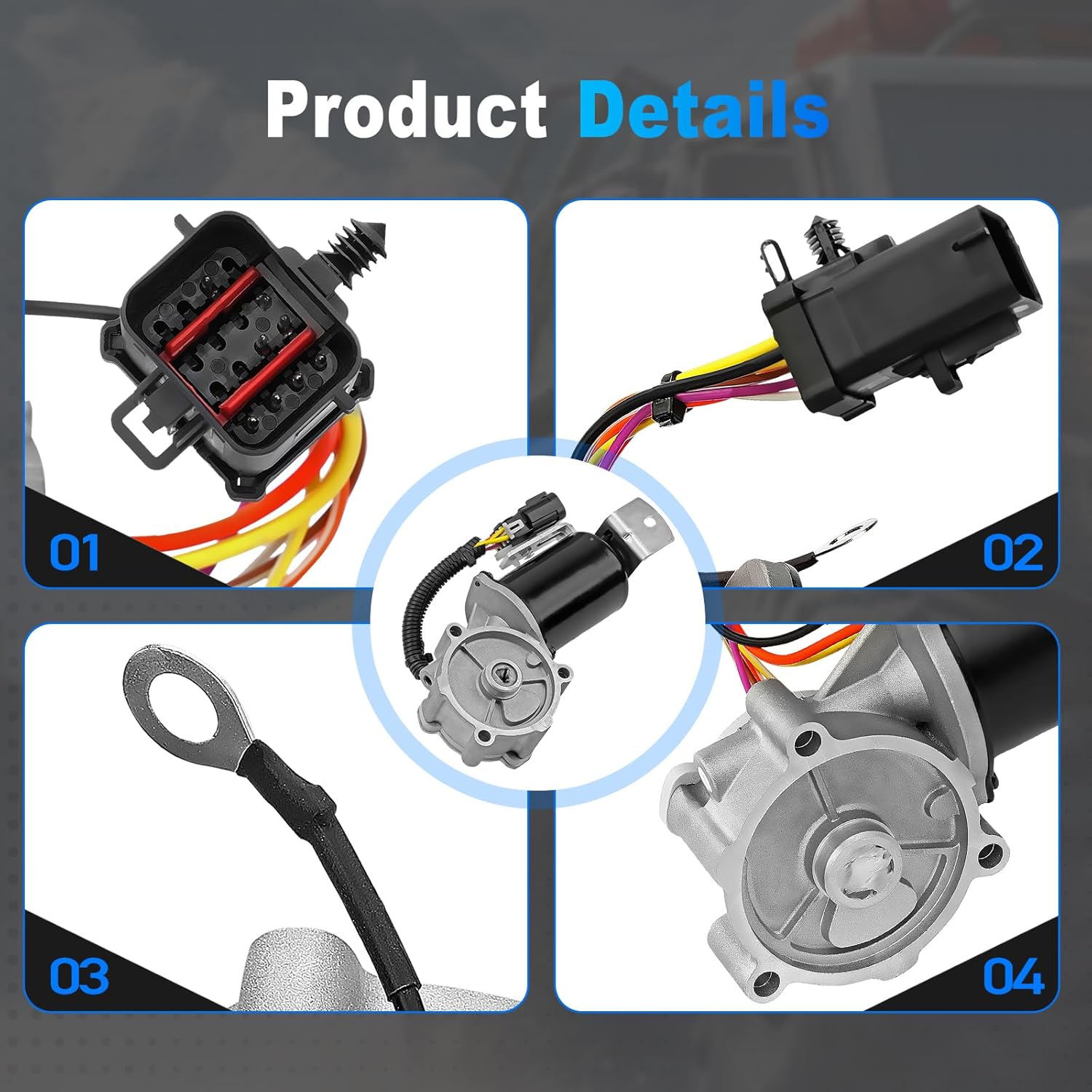 600-924 4WD Transfer Case Motor with 8-Pin Rectangular Electrical Connector Fit for Ford Mercury Explorer Mountain 2004 2005 Replace Number ‎48-209 4L2Z7G360AA 4L2Z7G360BB