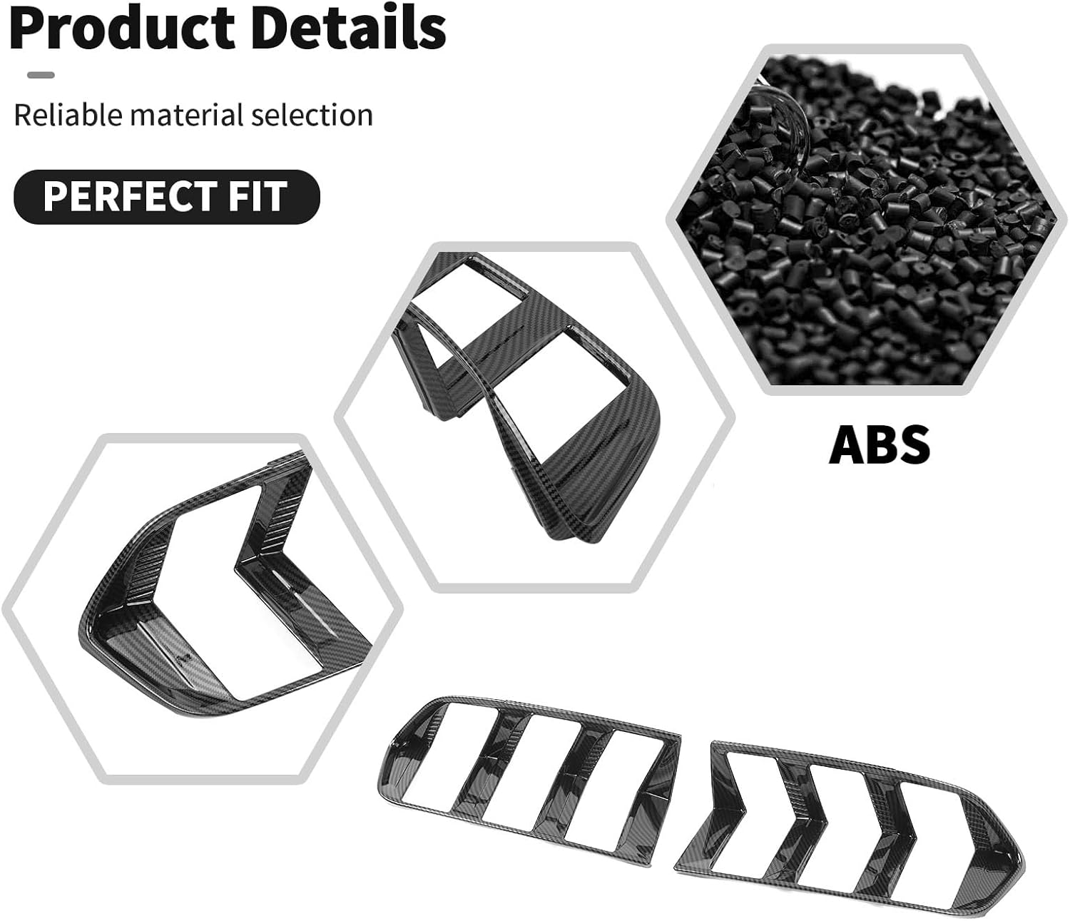 Rear Taillight Cover Carbon Fiber Tail Light Lamp Cover Bezel Rear Taillight Lamp Guard Protector Frame Trim Compatible with Mustan 2025 2024 Exterior Accessories ABS