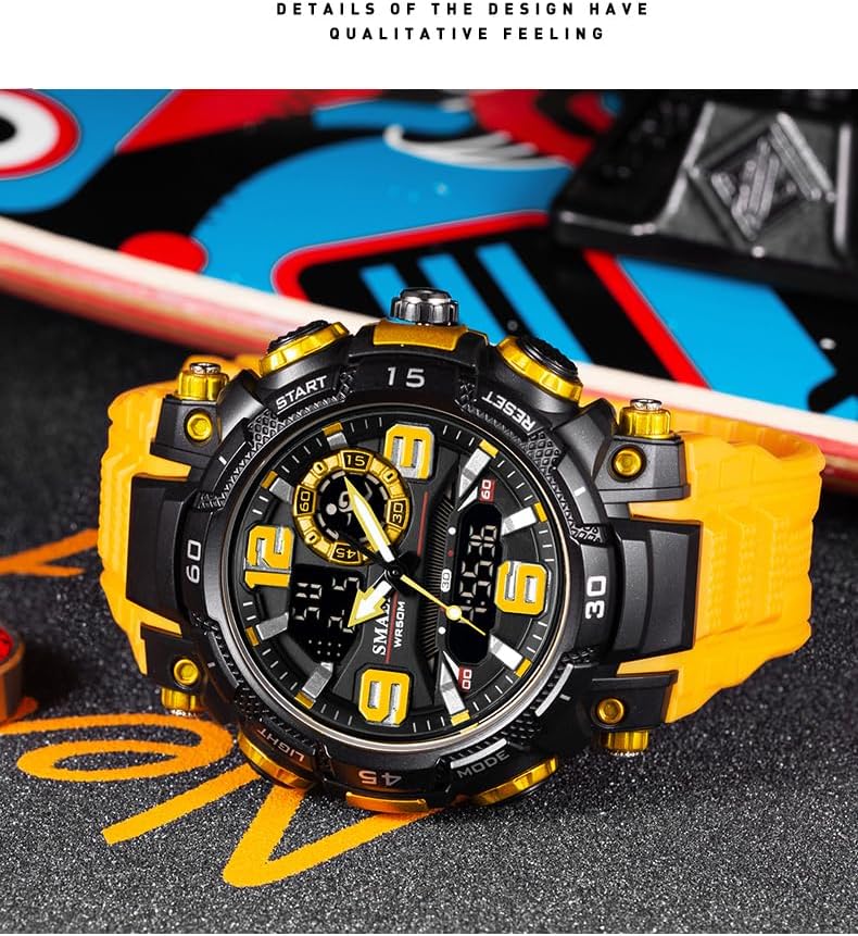 FANMIS Men’s Analog Digital Sports Watches Military Tactical Waterproof Watch with Dual Time,Luminous Display, Stopwatch, Alarm, Outdoor Fashion Watch for Men - Image 6