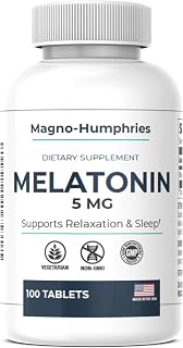 Melatonin 5 mg - 100 Tablets | Sleep Support | Non-Habit Forming | Vegetarian | 5 mg per Tablet | Dietary Supplement | GMP Manufactured in USA | 100 Day Supply