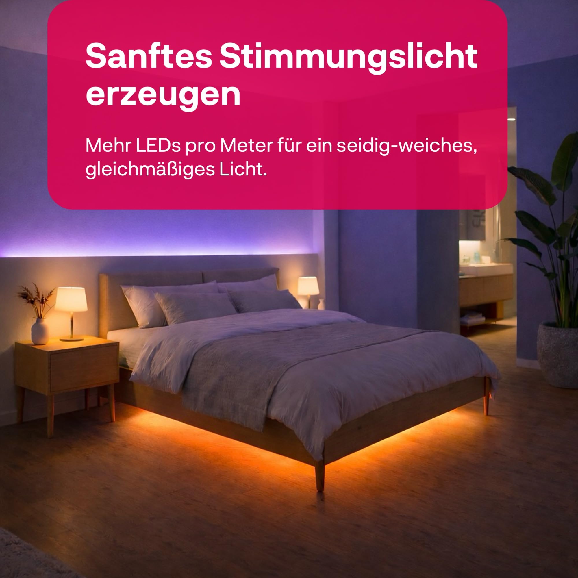innr Smart LED Strip 5m, White & Color, für Hue* und Zigbee Hubs | LED Streifen für Wohnzimmer & Schlafzimmer, indirekte Beleuchtung, 16 Millionen Farben, extra hell 2800 lm, tief dimmbar