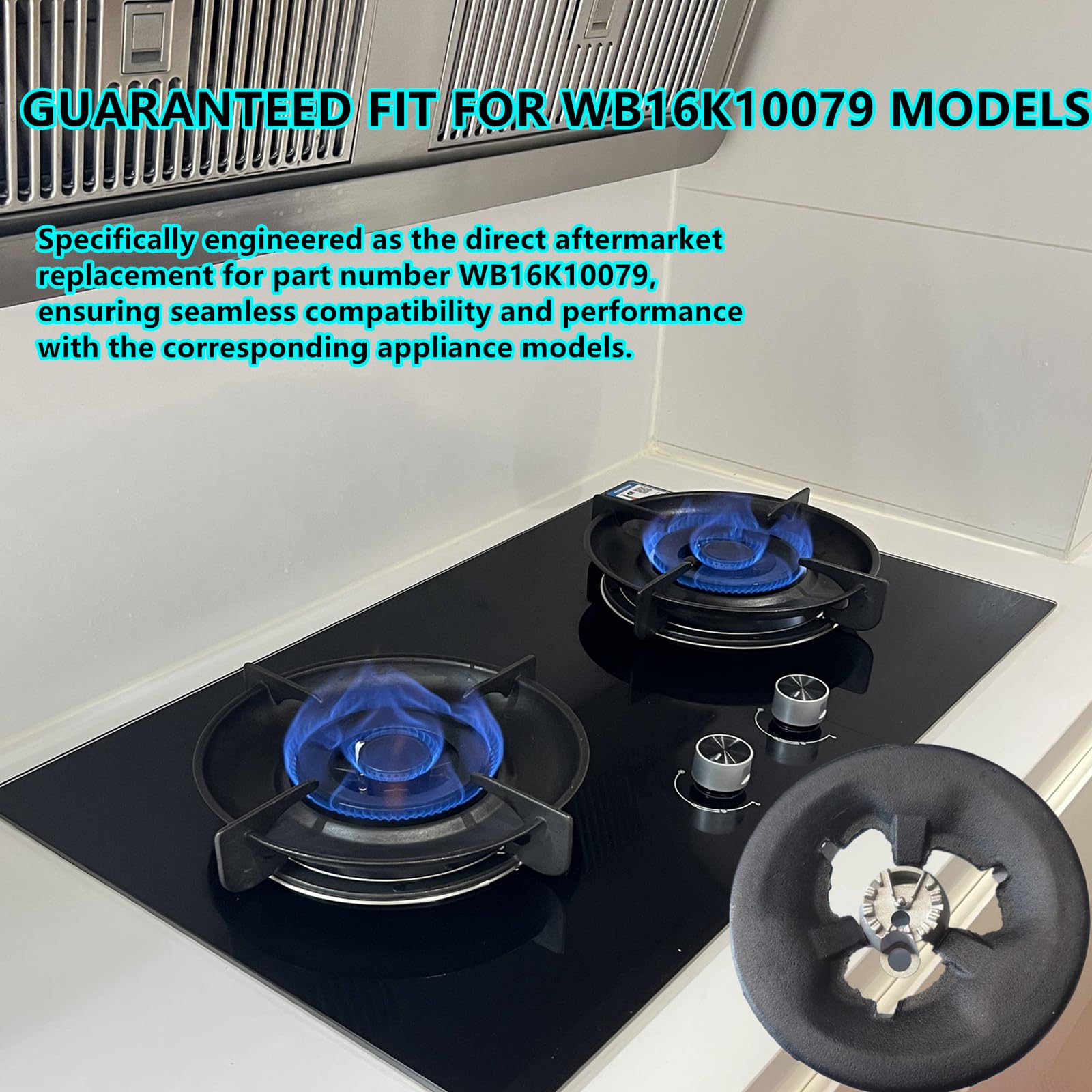 Condition photo showing New/Like New for wb16k10079 3r burner asm replacement for ge appliances range surface burner head compatible with 2886310 ah3650622 ea3650622 ps3650622
