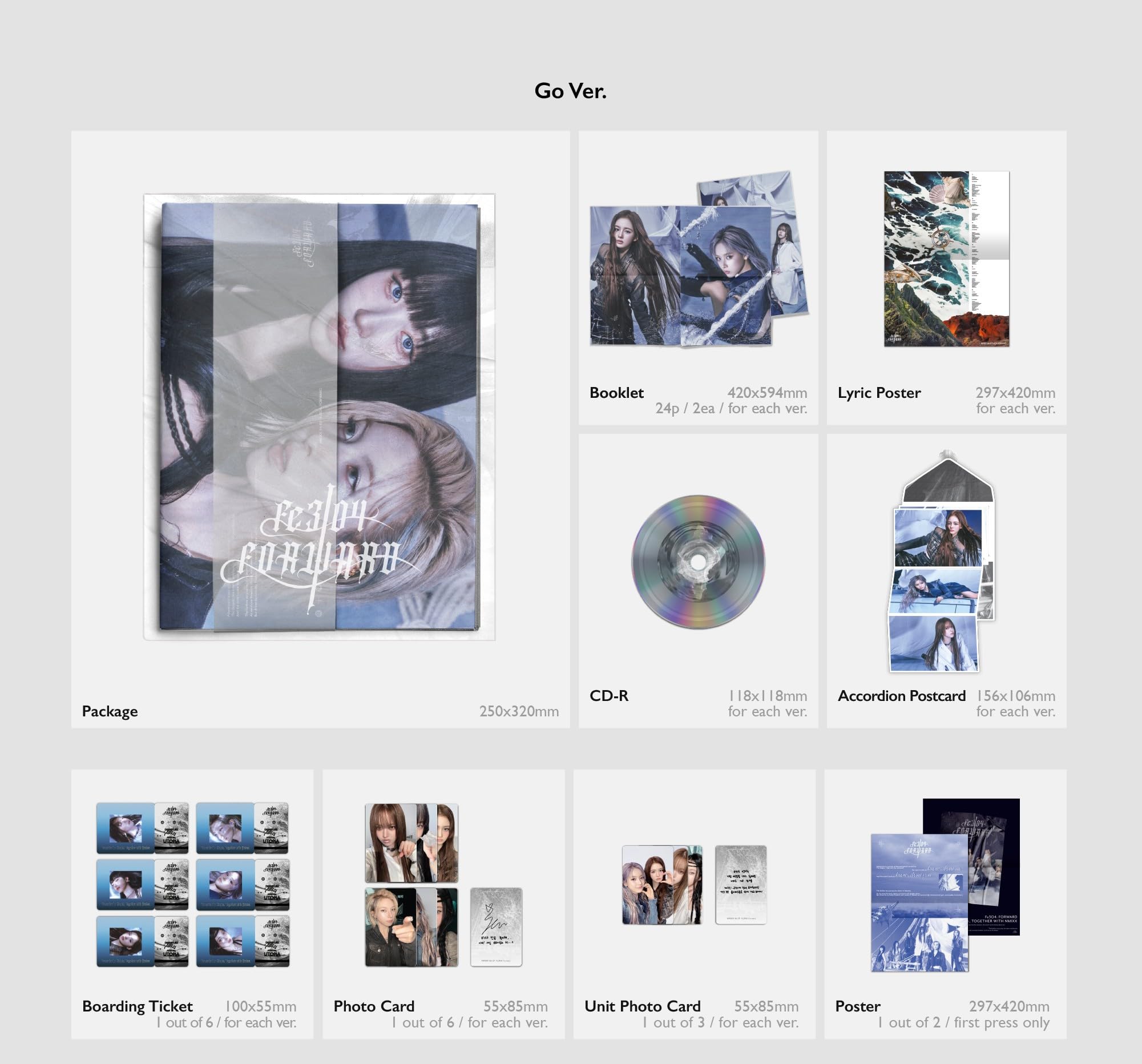 Amazon.com: NMIXX - Fe3O4: FORWARD Album (GO Ver) + P.O.B Poster +