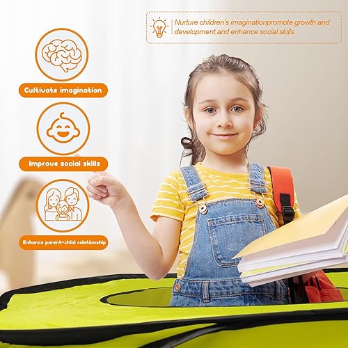 Miniatura 2 de Tienda de campaña desplegable para niños, plegable para interiores y exteriores, juguetes para niños pequeños, niños y niñas, 2 aberturas, plegable