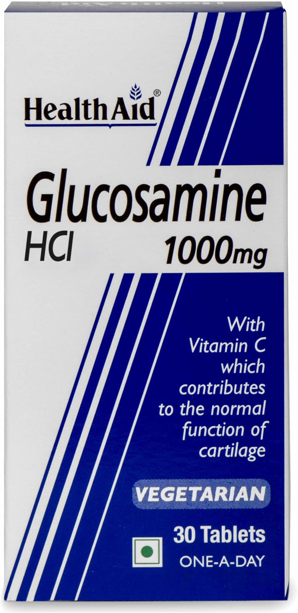 HealthAid Glucosamine HCL 1000mg + Vitamin C, Curcuma & Manganese | Joint Health, Flexibility & Bone Strength | 30 Veg Tablets