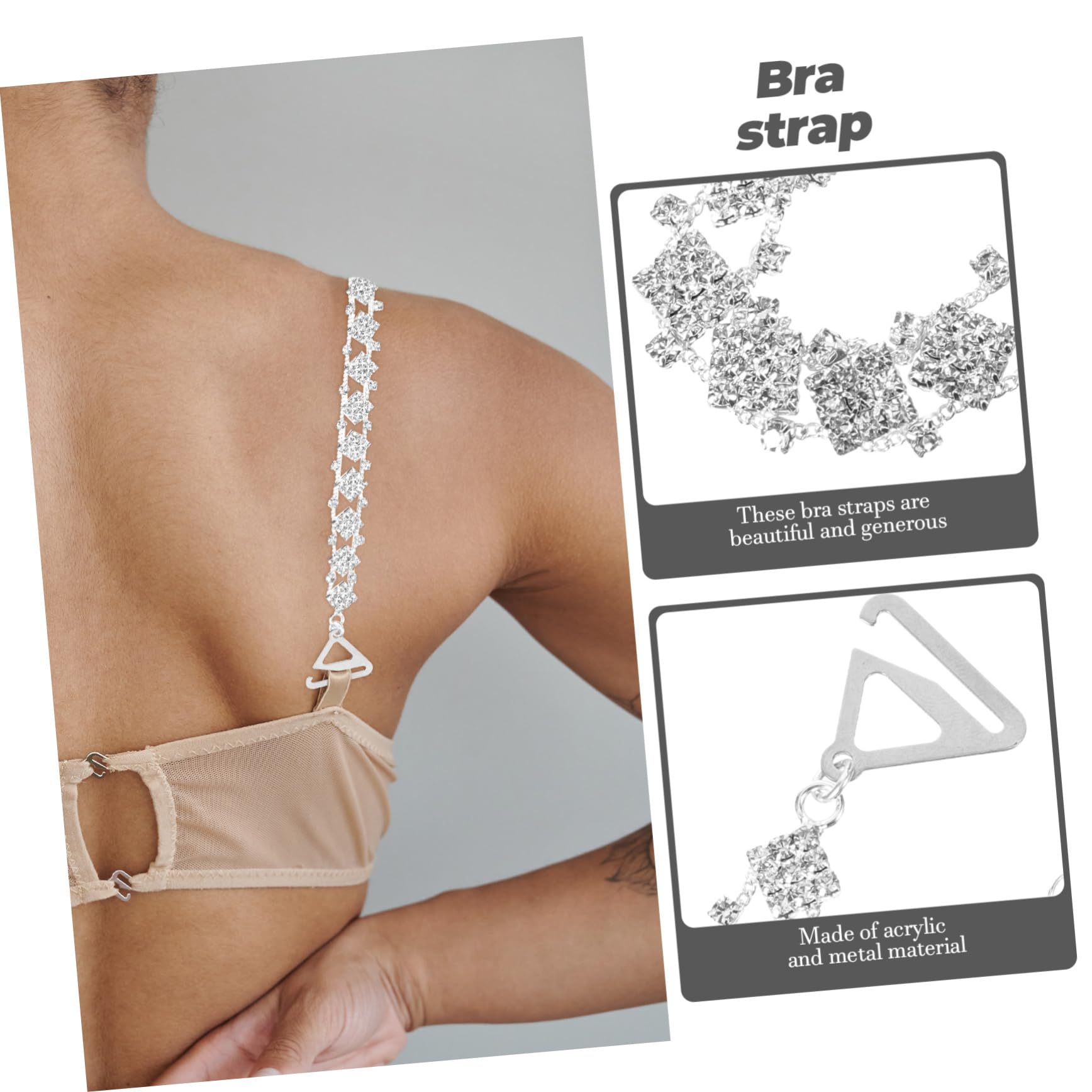 10piezas Sujetadores De Ropa Straps De Rhinestone Ajustables y Decorativos Perfectos Para Vestidos De Fiesta y Novia Material