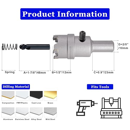 Miniatura 2 de Luomorgo 2" agujero del carburo de 167.3 ft m vio el cortador resistente del agujero para el acero inoxidable