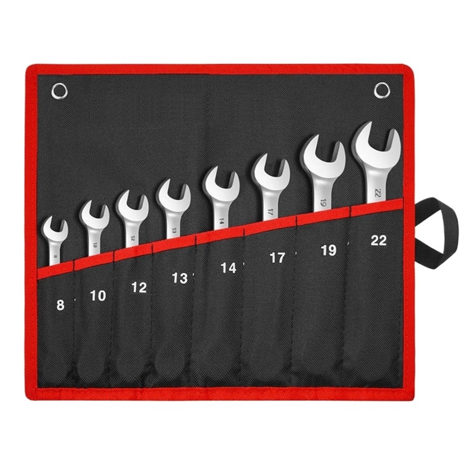 ZGUOUZANTYE Ratcheting Wrench Set, Ratcheting Combination Wrench Set Metric Flexible Head Spanner Chrome Vanadium Steel Flex-Head Ratchet(8pcs(8-22mm))