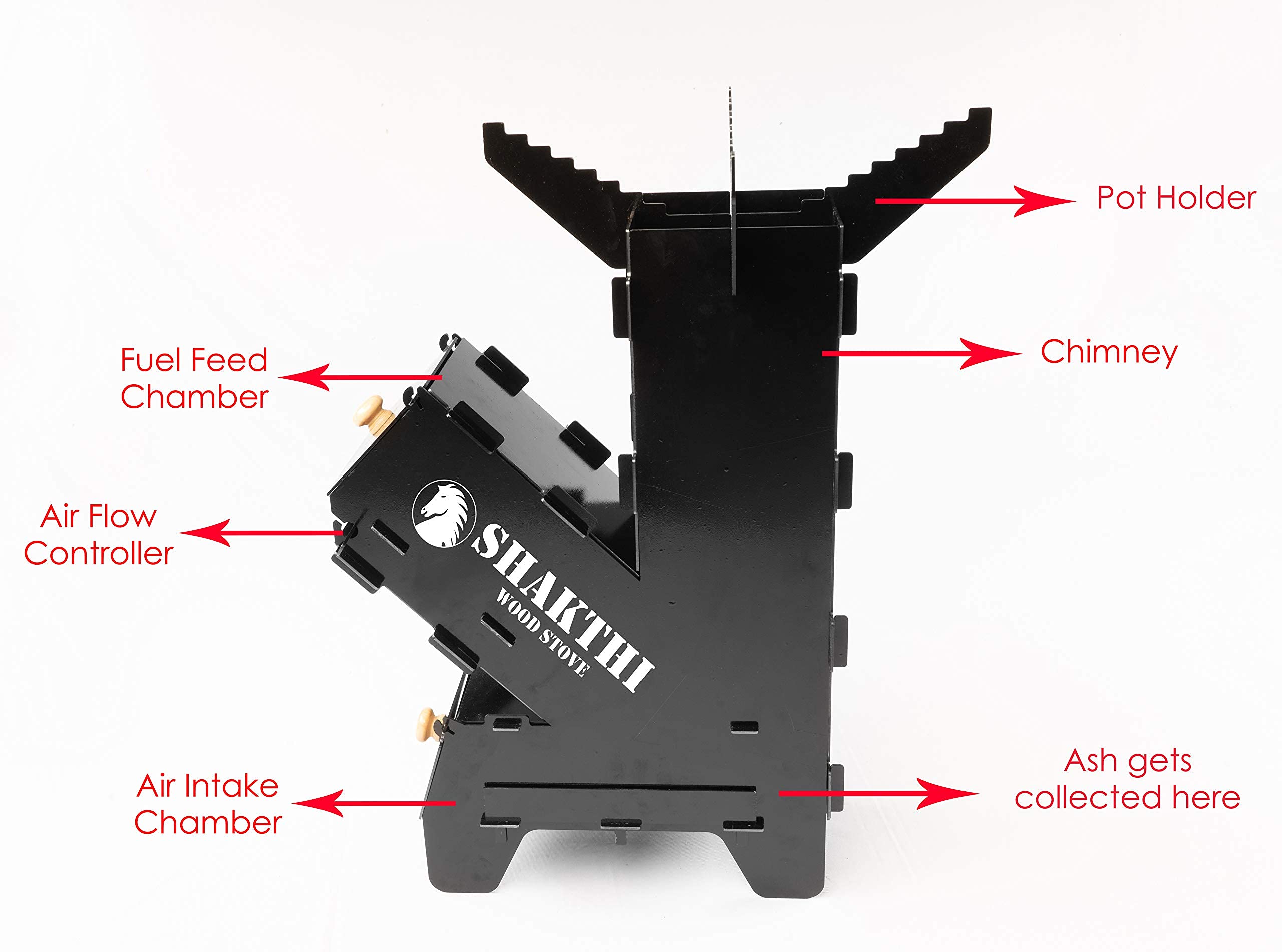 Shakthi Wood Stove Advanced Wood Burning Rocket Stove with Air Flow Control  : Amazon.in: Home u0026 Kitchen