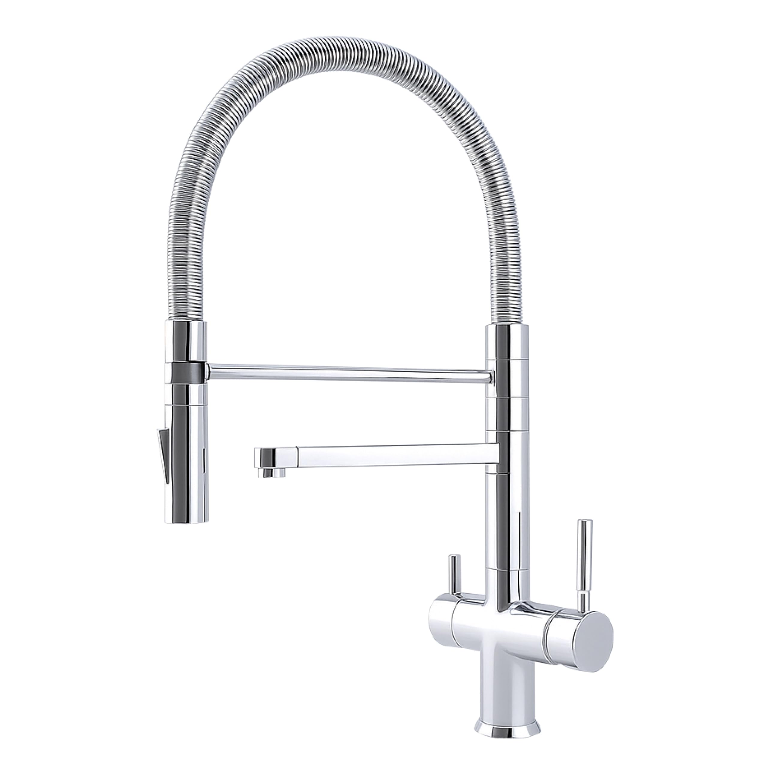 Rubinetto da cucina Shurity 362 con Doccetta a molla 3 vie 3/8” Acciaio Inox (Cromo)