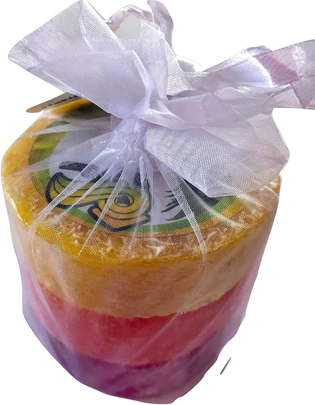 Bubble Shack Hawaii Loofah Soap Trio Organza Set (3 Bars, Rainbow Set)